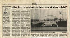 Auszug aus dem Höchster Kreisblatt vom 28.01.2000. Foto: Werner Purkl